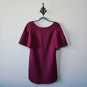 Trina Turk Madame Butterfly Flutter Sleeve Dress Size 6 Fuchsia Pink